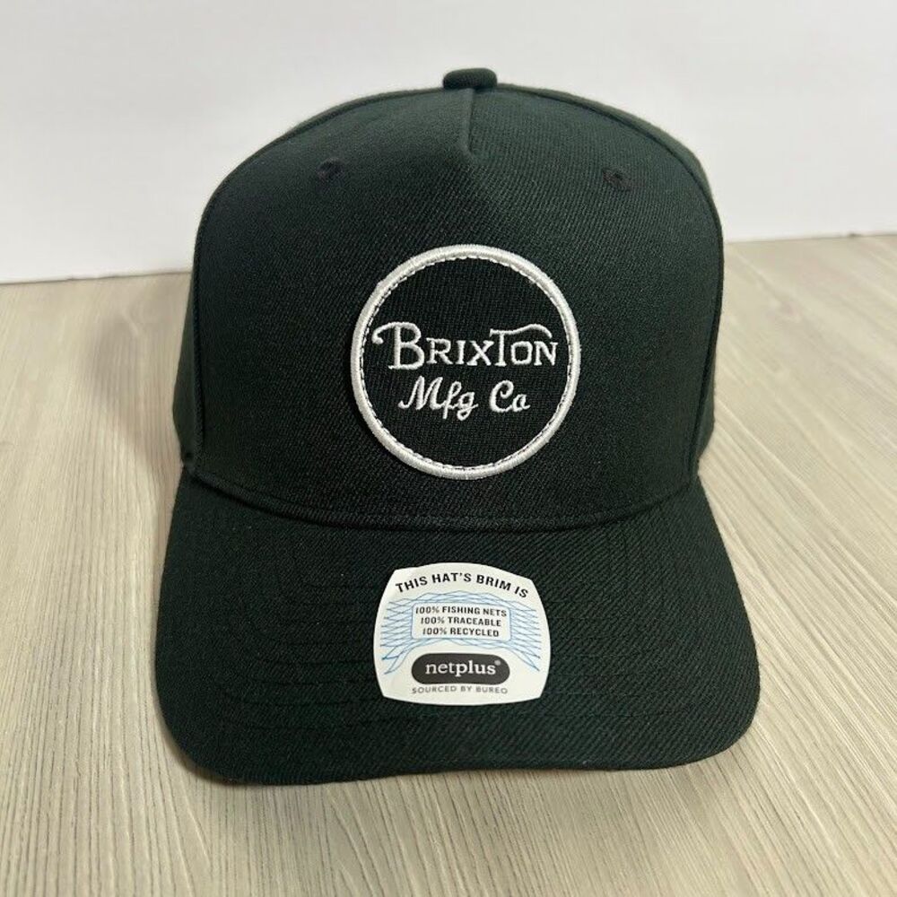 NWT Brixton Wheeler Mens Snapback Hat Black NEW Circle Patch Netplus
